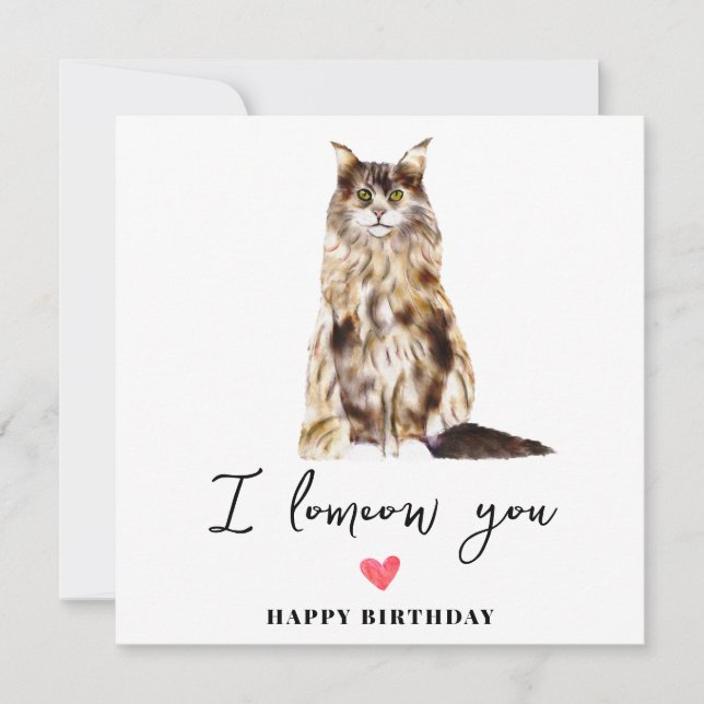 Maine Coon Cat Mum Puppy Pets Birthday Card (Front)