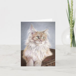 Maine Coon cat notecard