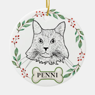 Maine Coon Cat Personalized Ceramic Ornament