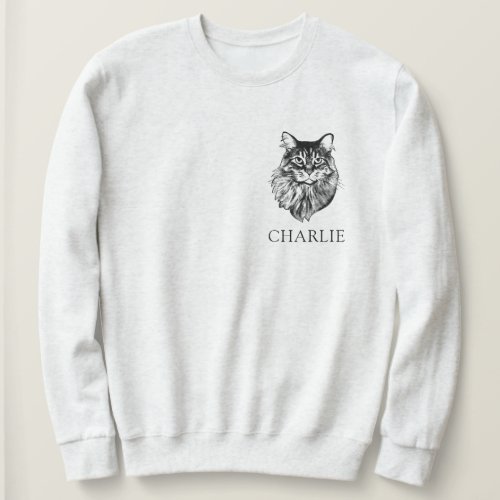 Maine Coon Cat Personalized Hand Drawing Sweatshirt