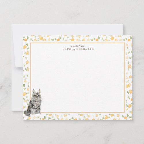 Maine Coon Cat Personalized Stationery Note Card