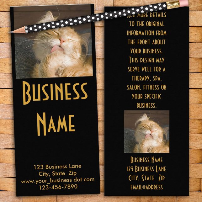 Maine Coon Cat Photo Animal Care Business Rack Card (Personalize the text, add your photo or keep the cat for a promotional business rack card design.)