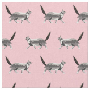 maine coon cat pink fabric