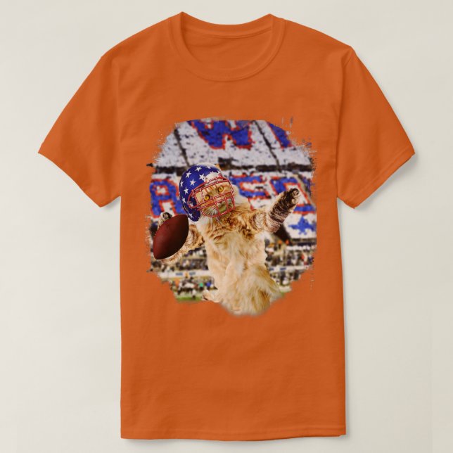 Maine Coon Cat Playing T-Shirt (Design Front)