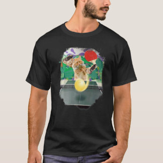 Maine Coon Cat Playing Table Tennis Ping Pong Prem T-Shirt
