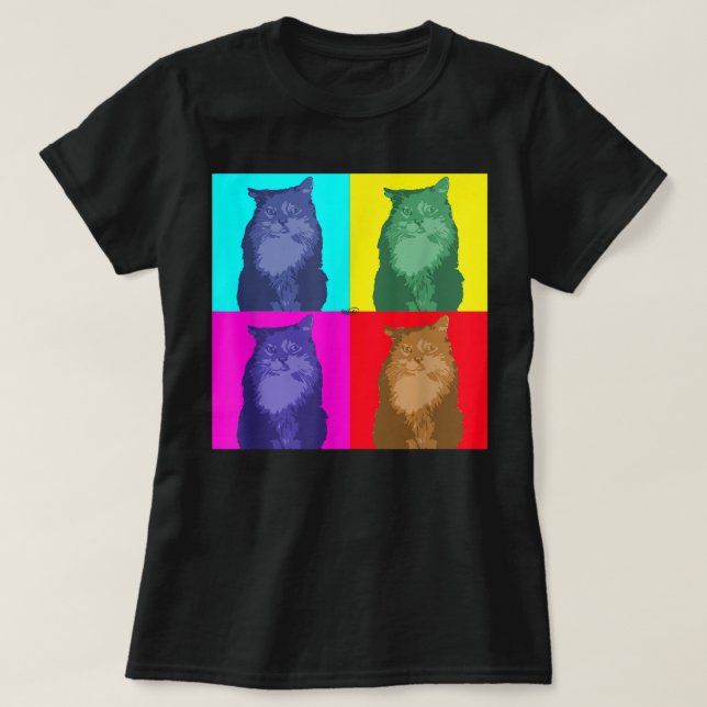 Maine Coon Cat Pop Art t-shirt (Design Front)