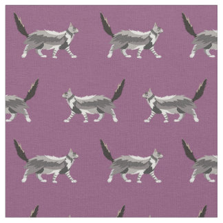 maine coon cat purple fabric