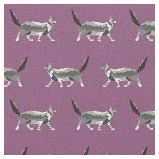 maine coon cat purple fabric