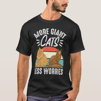 Maine Coon Cat Retro Vintage More Giant Cats Less  T-Shirt