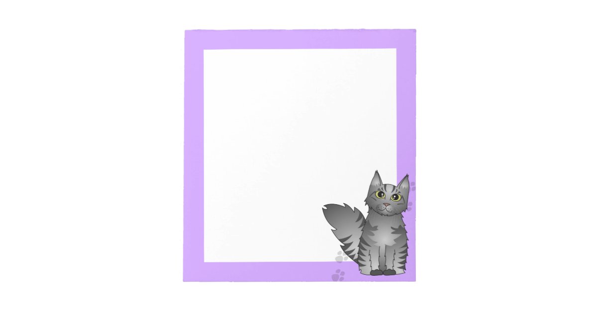 Maine Coon Cat Silver Grey Tabby Notepad Zazzle Com