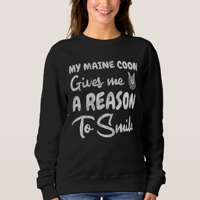Maine Coon Cat Smile Sweatshirt (Front)