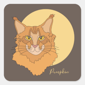 Maine Coon Cat Square Sticker