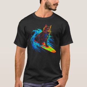 Maine Coon Cat Surfing T-Shirt