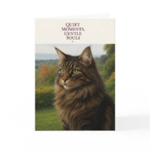 Maine Coon Cat Sympathy & Thinking of You Card 