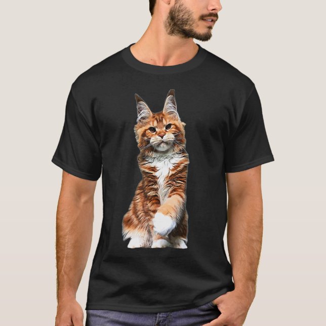 Maine Coon Cat T-Shirt (Front)