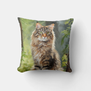 Maine Coon cat Throw Pillow
