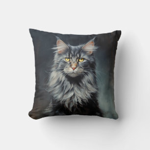 Maine Coon cat Throw Pillow