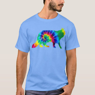 Maine Coon Cat Tie Dye Vintage Hippie Cat Lover  T-Shirt