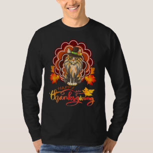 Maine Coon Cat Turkey Happy Thanksgiving 1 T-Shirt