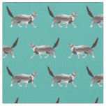 maine coon cat turquoise fabric