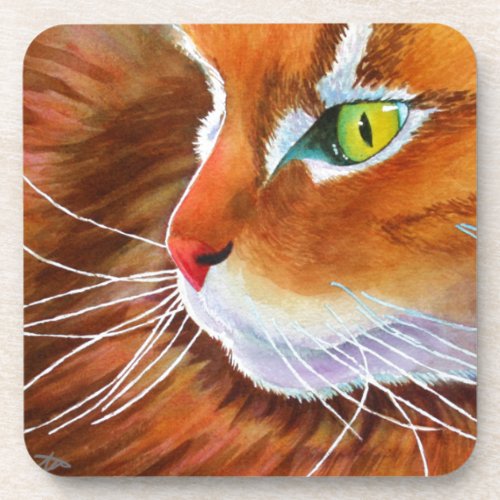 Maine Coon Cat Whiskers Drink Coaster
