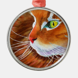 Maine Coon Cat Whiskers Metal Ornament