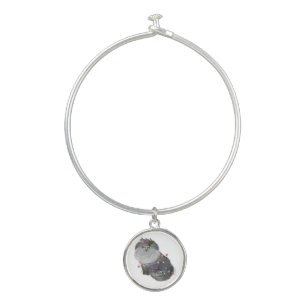 Maine Coon Cat with Christmas Decorations Bangle Bracelet