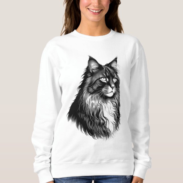 Maine Coon Cat Women's Sweatshirt (Front)