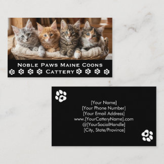 Maine Coon Cattery | Pet Breeder Customizable Business Card