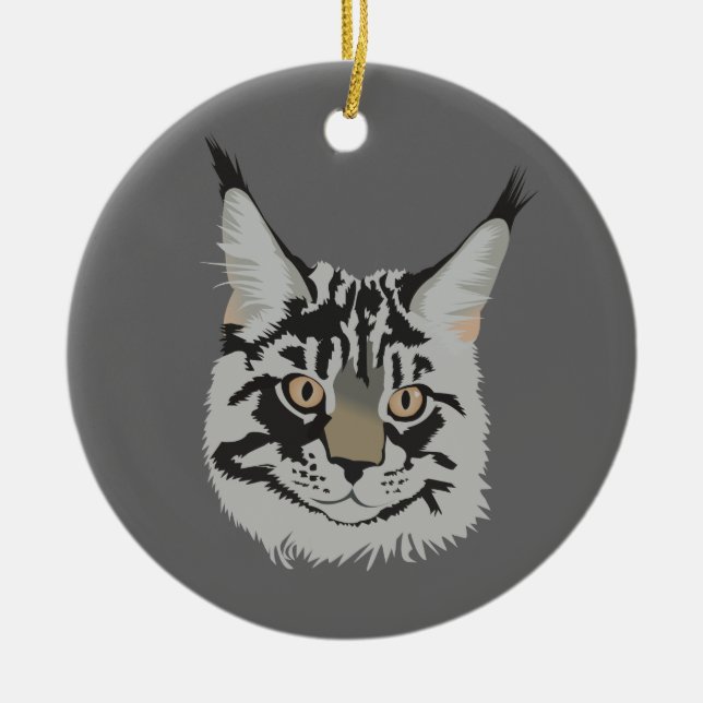 Maine Coon Ceramic Ornament (Front)