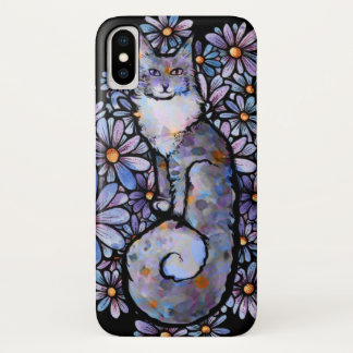 Maine Coon Dilute Calico Cat Purple                iPhone X Case