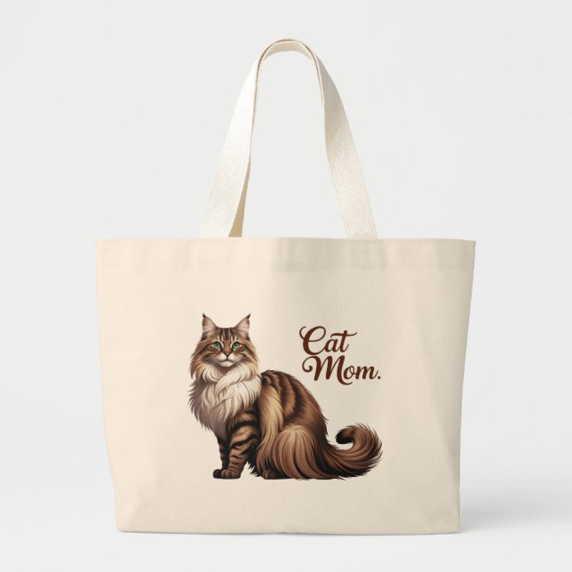 Maine Coon Empire Cat Mom Tote Bag I (Front)