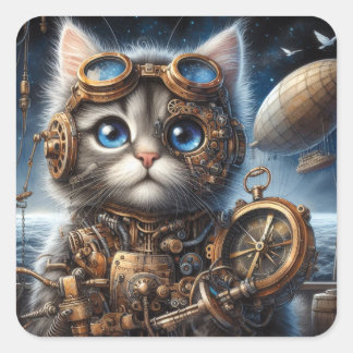 Maine Coon Explorer Square Sticker