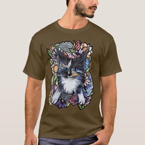 Maine Coon Flower Bouquet Maine Coon Cat  T_Shirt