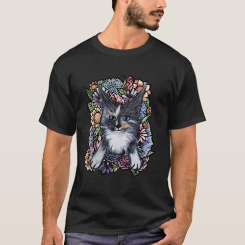 Maine Coon Flower Bouquet Maine Coon Cat T_Shirt