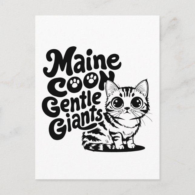 Maine Coon Gentle Giants Cat Postcard (Front)