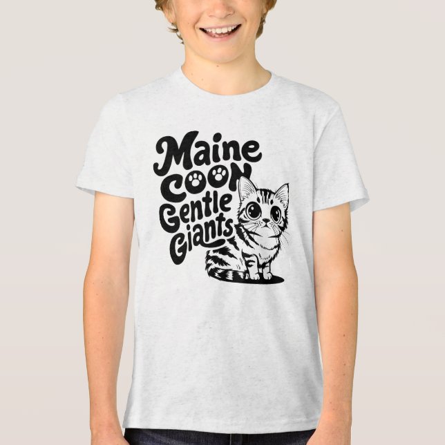 Maine Coon Gentle Giants Cat Tri-Blend Shirt (Front)