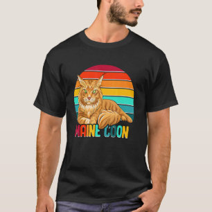 Maine Coon Gorgeous Pet Cat Kitty Kitten   Retro S T-Shirt