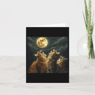 Maine Coon Howl At Moon Cat Lover  Card