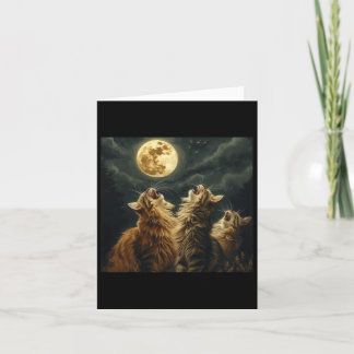 Maine Coon Howl At Moon Cat Lover Card