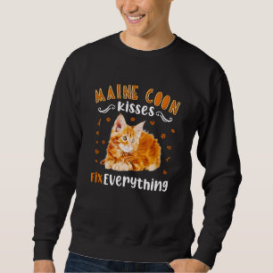 Maine Coon Kisses Fix Everything, Cute Maine Coon Sweatshirt