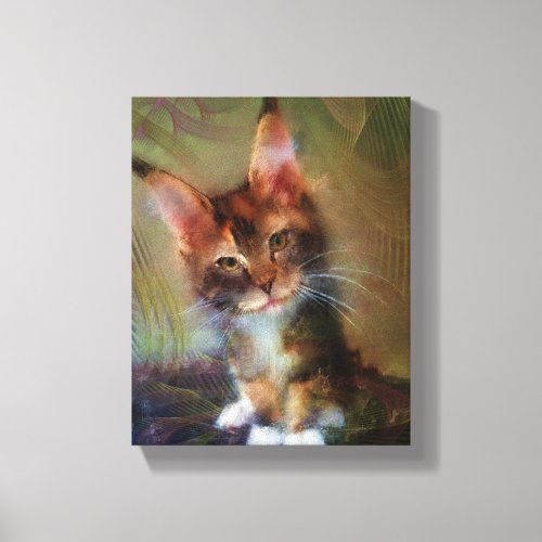 Maine Coon Kitten Art _ Pick Me _ Rectangular Art Canvas Print