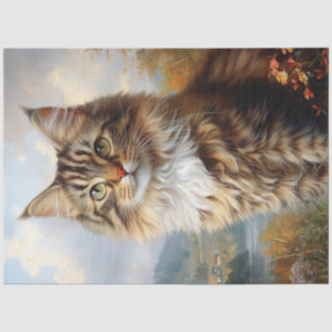 Maine Coon Kitten Portrait Decoupage Tissue Paper