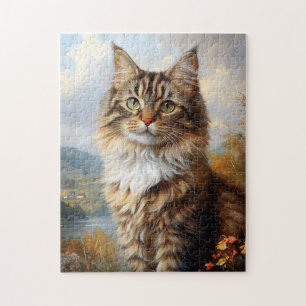 Maine Coon Kitten Portrait Jigsaw Puzzle