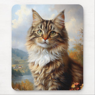 Maine Coon Kitten Portrait Mouse Pad