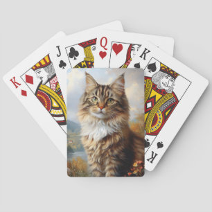 Maine Coon Kitten Portrait Poker Cards