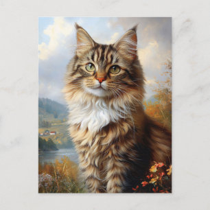 Maine Coon Kitten Portrait Postcard