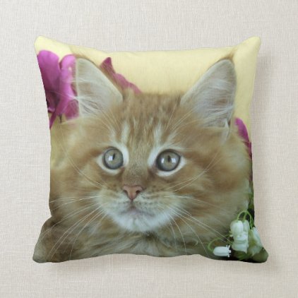 Maine Coon kitten Throw Pillow