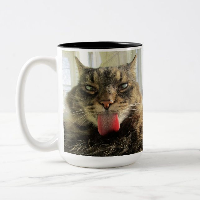 Maine Coon  Kitty Cat Two-Tone Coffee Mug (Left)