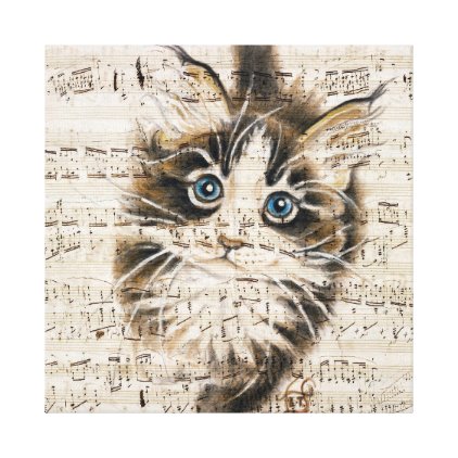 Maine Coon Kitty music Canvas Print